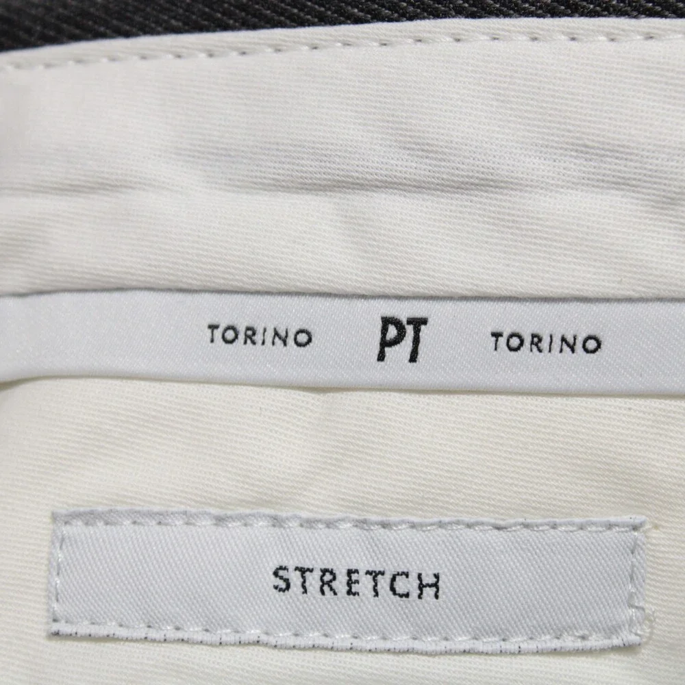 PT Torino NWT Dress Pants Size 48 (US 32) Slim Fit in Dark Gray Wool Blend